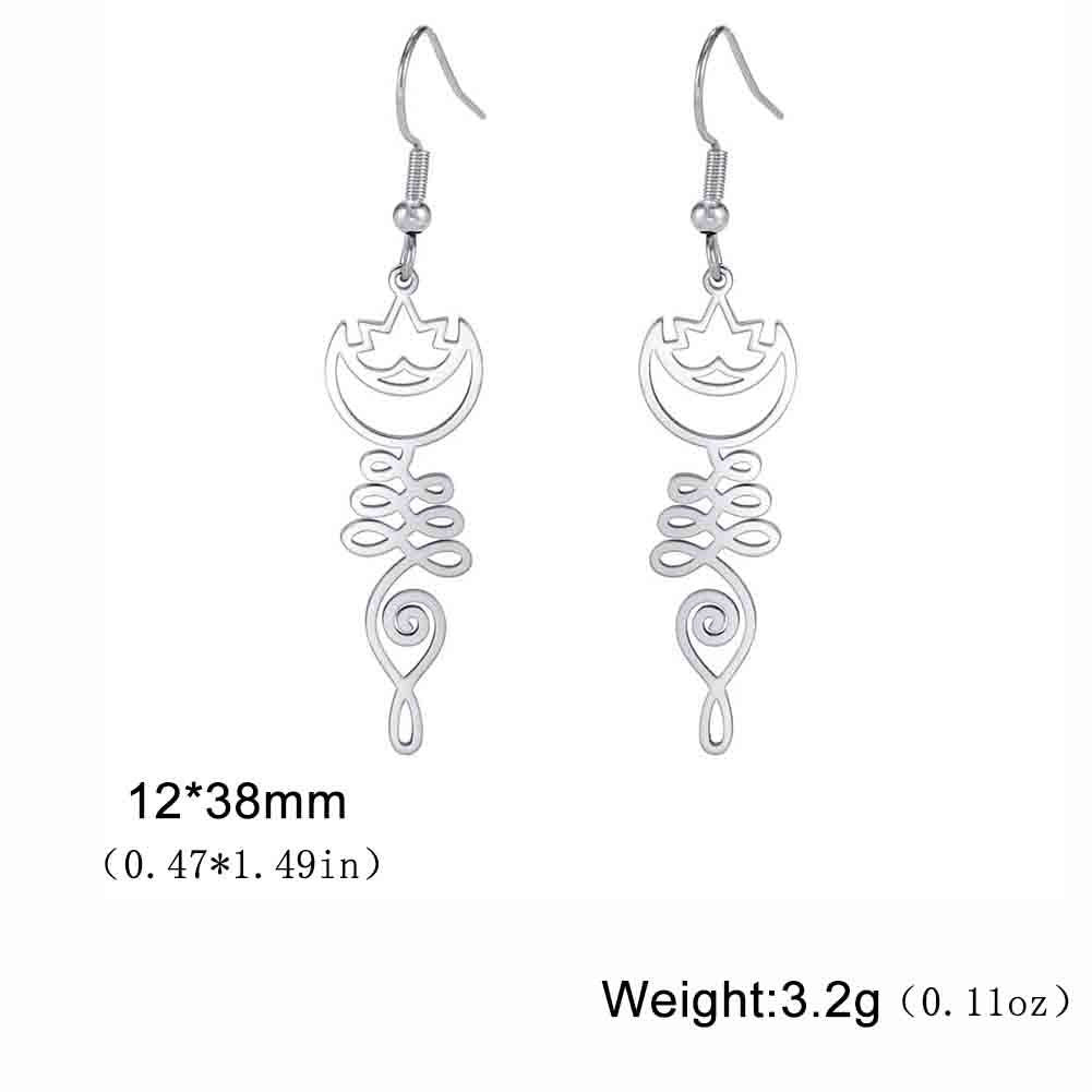 Temperament Wild Simple Moon Ring Earrings