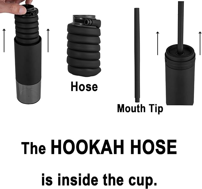 HOKASET Hookah Set Portable Cup Hookah With Everything Great For Car Travel Inlude All Hookah Accessories (Red)