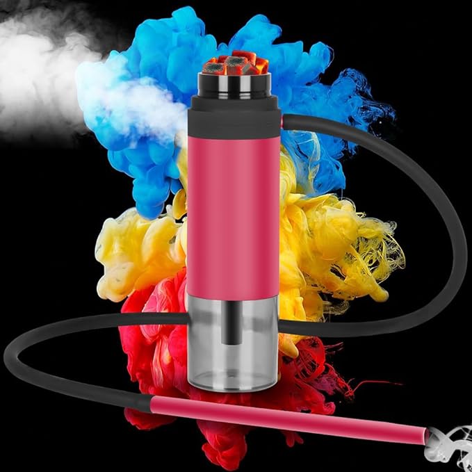 HOKASET Hookah Set Portable Cup Hookah With Everything Great For Car Travel Inlude All Hookah Accessories (Red)