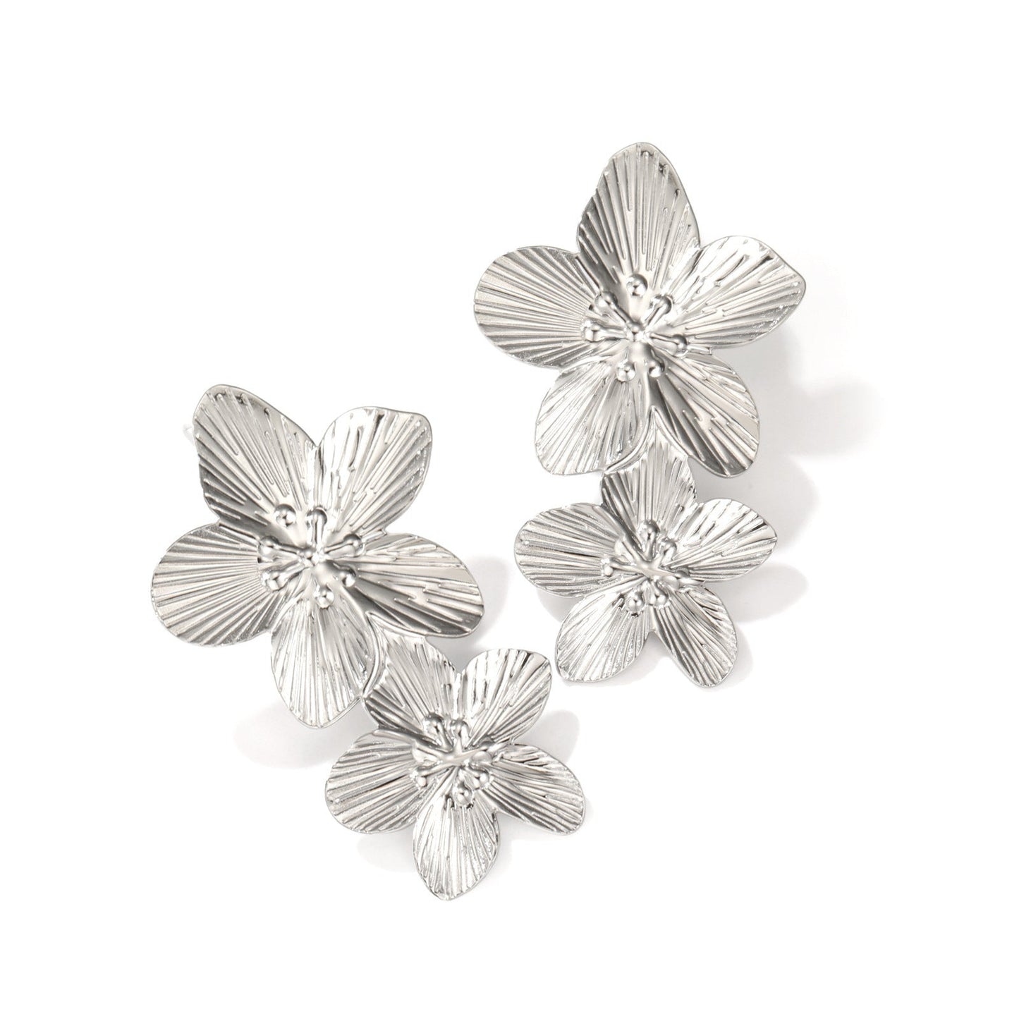 Women's Electroplated Alloy Non-fading Flower Earrings